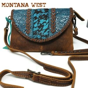 🆕️ Montana West Real Leather Tooled Collection Crossbody/Wristlet